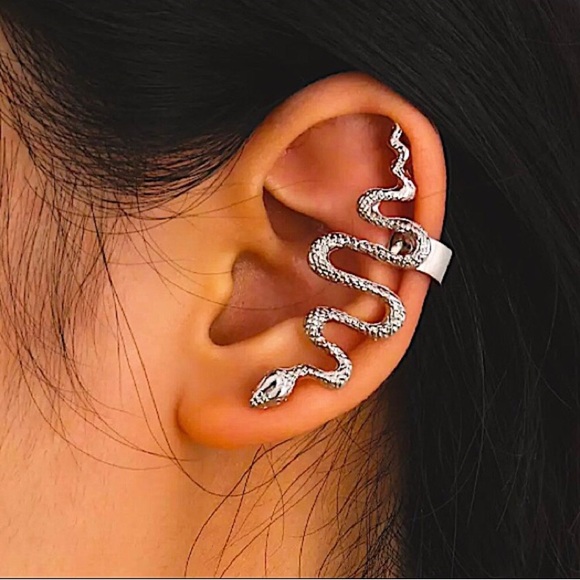 ⚜️[𝟯/$𝟭𝟴]⚜️Snake Silver Climber Earring NEW - Picture 3 of 8